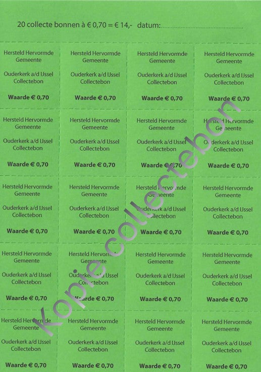 Vel collectebonnen B (20 bonnen)